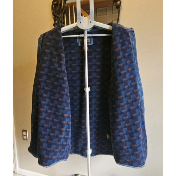 Levi Strauss & Co Fleece Lined Denim Shirt Jacket Mens XL Blue Levis Y2K Trucker - Picture 4 of 7